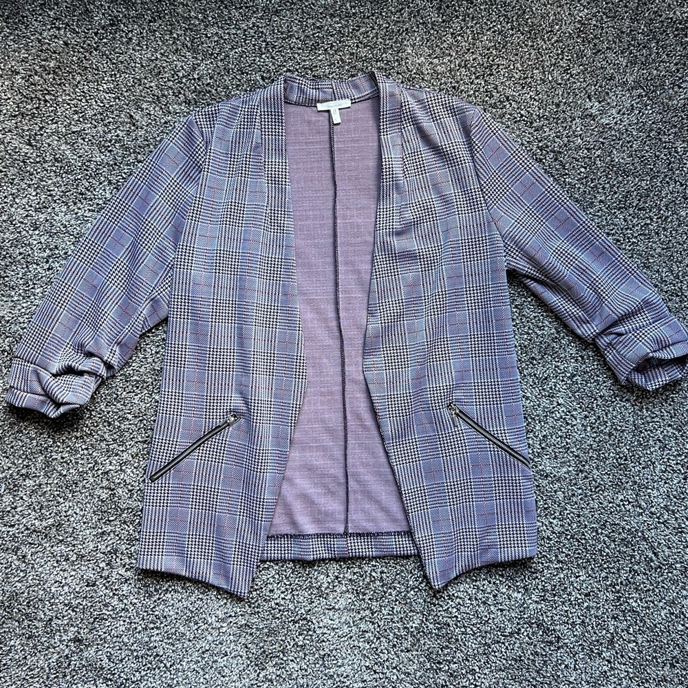 Maurice’s Black and Blush Houndstooth Blazer Size Large